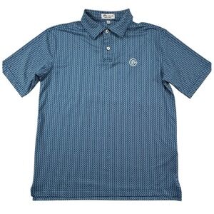Peter Millar Summer Comfort boys Sz L 11-12 Dachshund Dog Print Polo Shirt Golf